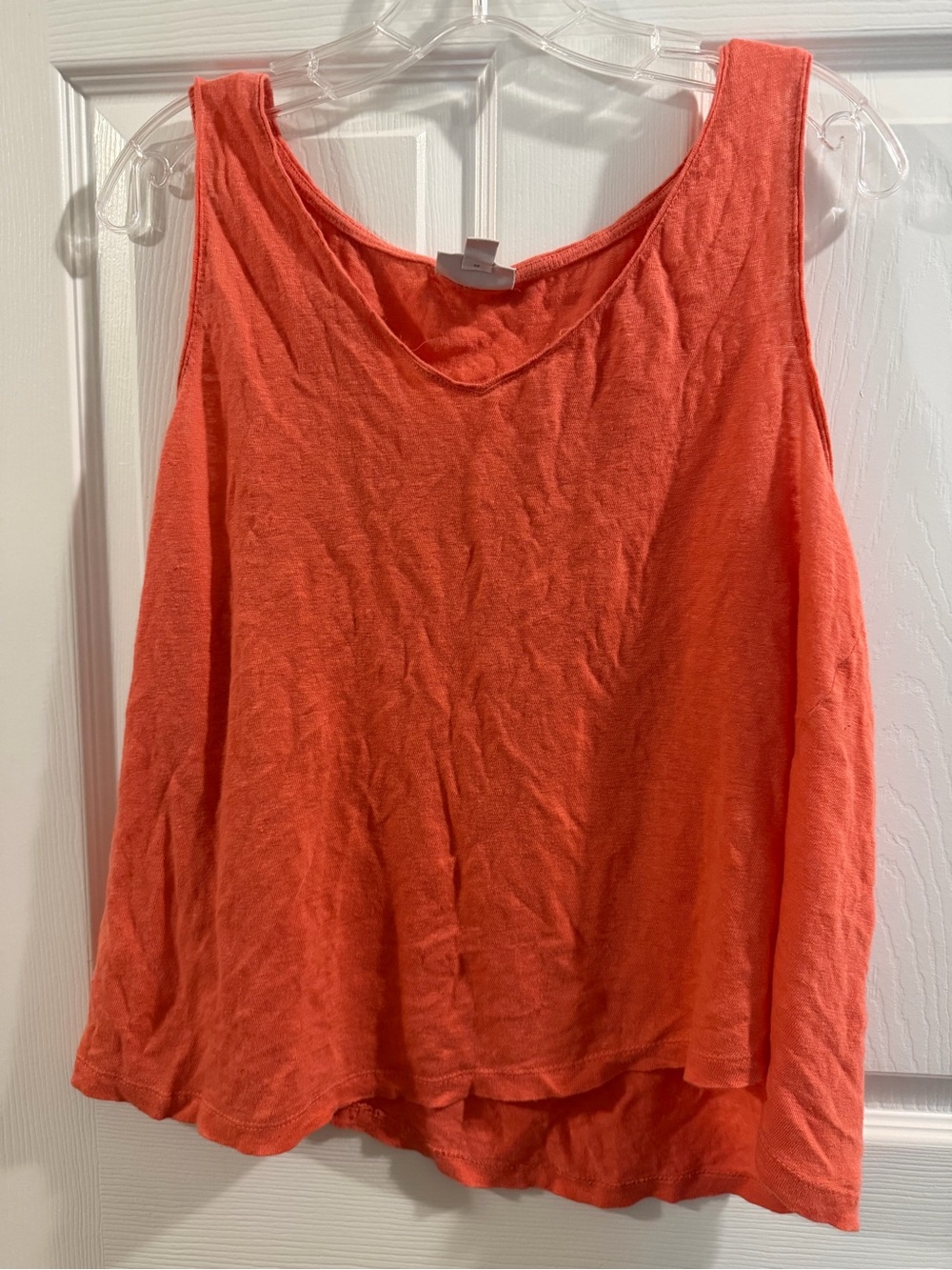 J. Jill Coral Relaxed 100% Linen Tank Top